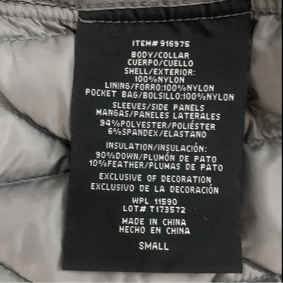 32 Degrees Mixed Media Soft Packable High Neck Down Jacket Coat Gray Black S - Picture 8 of 9